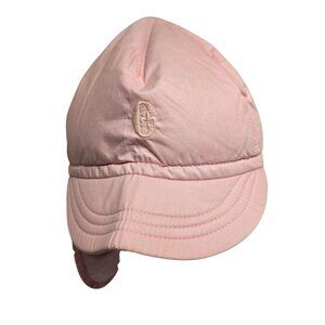 Baby Pink Vero Piumino Infant Winter Hat W/ Ear Flaps & Chin Strap Vintage